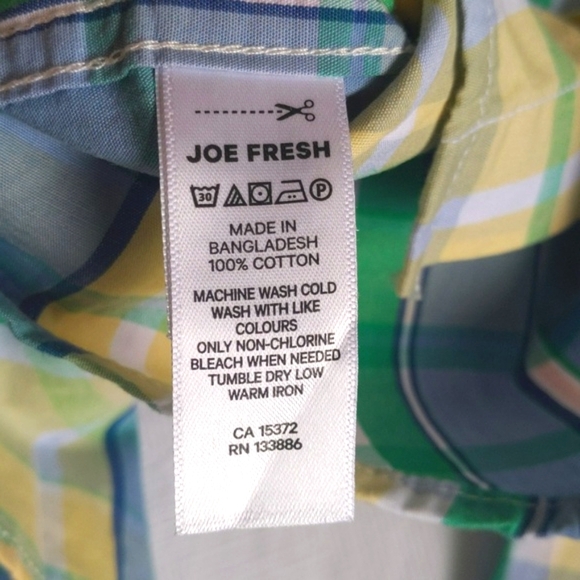 NEW joe fresh spring plaid button down collared long sleeve shirt 4T boys - Picture 5 of 6